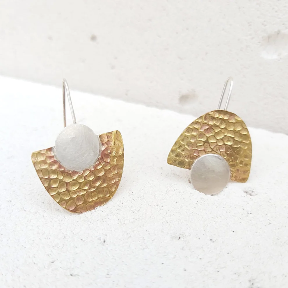 POJWoman by Pelin Özerson - My Home Asymmetrical Moon Earrings