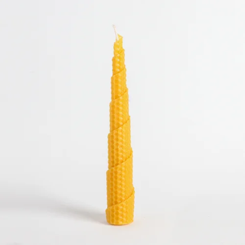 Root Aromaterapi - Set of 2  Diagonal Shape Rolled Natural Beeswax Candles