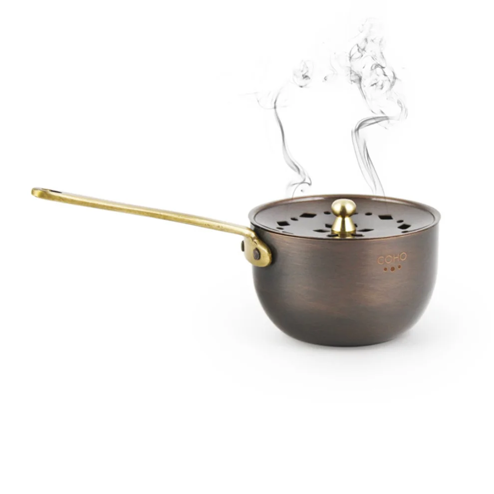 Coho Objet	 - Coho Antique Copper Incense Pot