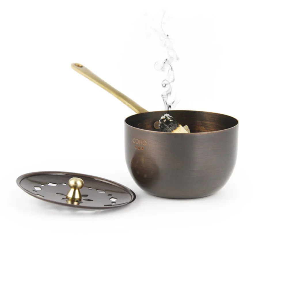 Coho Objet	 - Coho Antique Copper Incense Pot