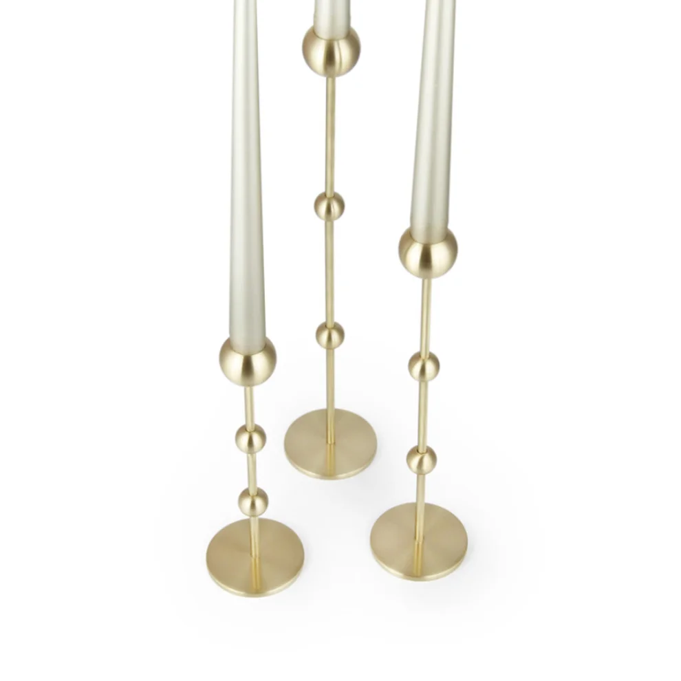 Coho Objet	 - Brazen Society Tall Brass Candlestick Set of 2 - I