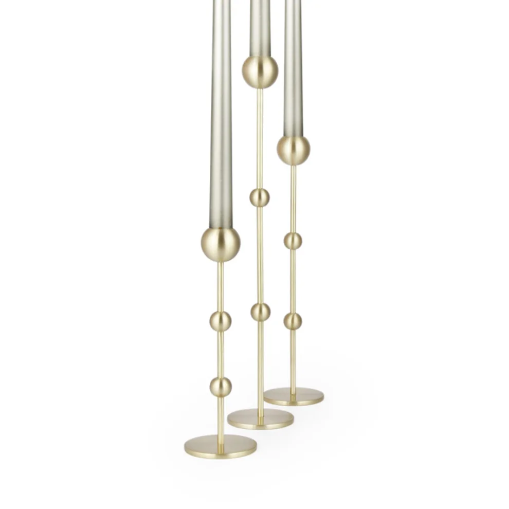 Coho Objet	 - Brazen Society Tall Brass Candlestick Set of 2 - I