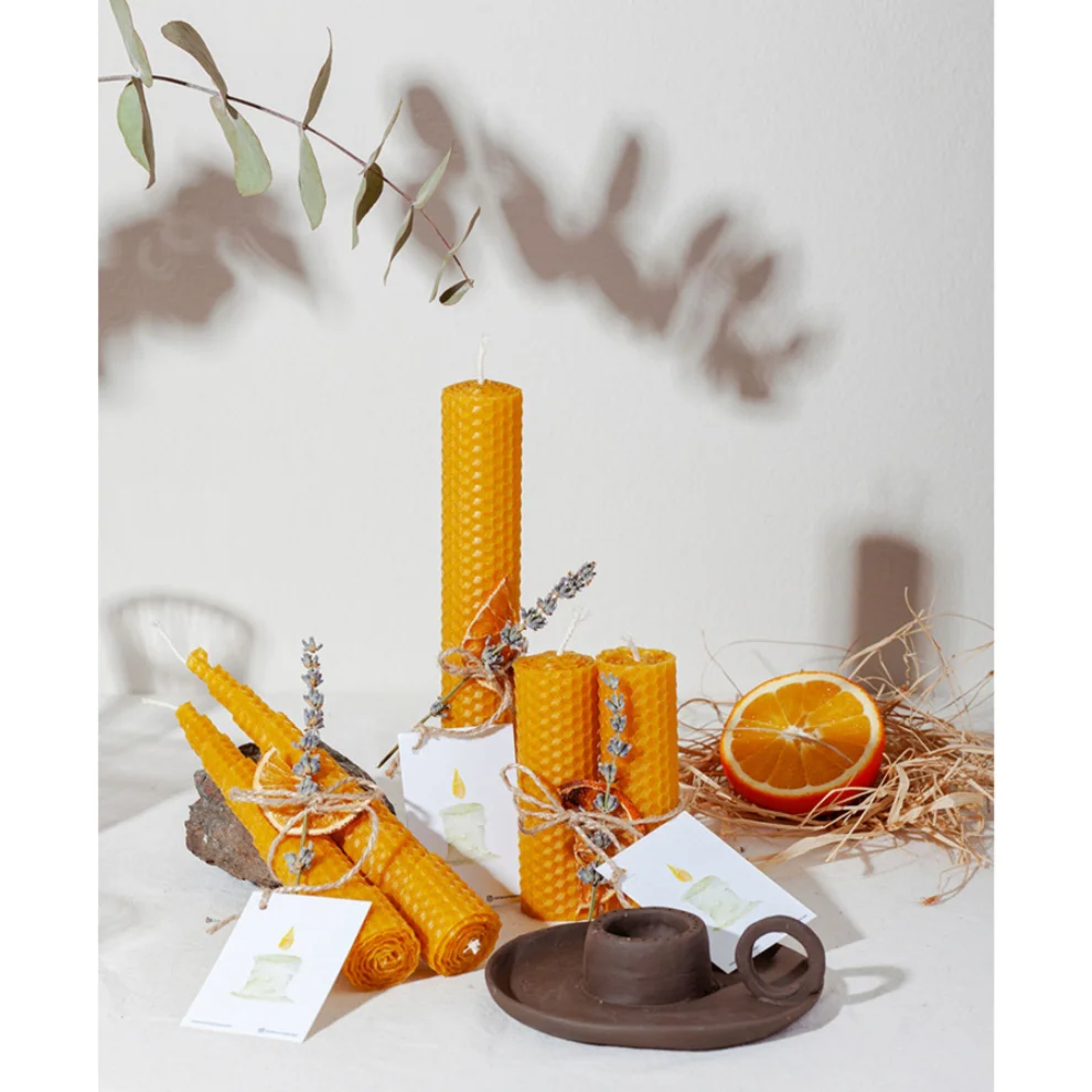 Root Aromaterapi - Thick Size  Rolled Natural Beeswax Candle