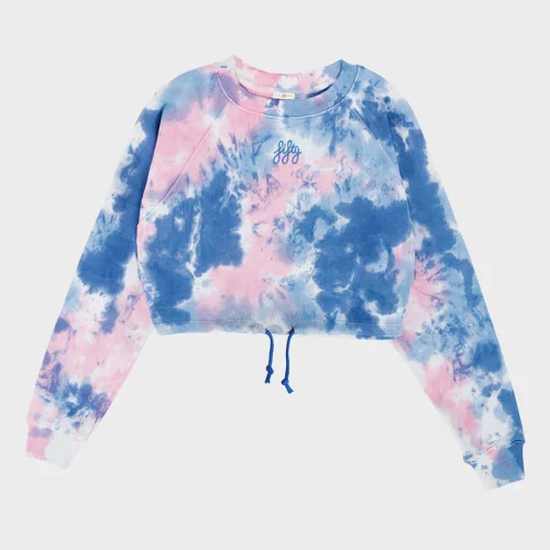 Fifty Pieces - Tye-Dye Gathered Crop Sweatshirt