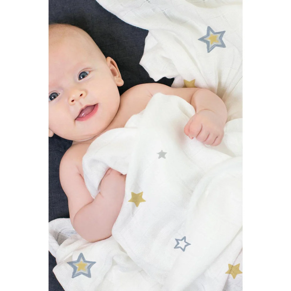 Bebek ve Herşey - Stars / Picky Baby Tekli Organik Müslin