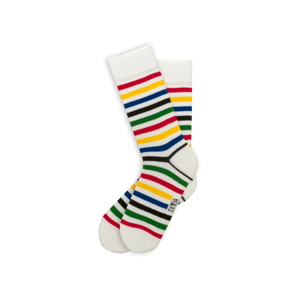 EKRIA - Renkli Çizgili Bauhaus Çorap