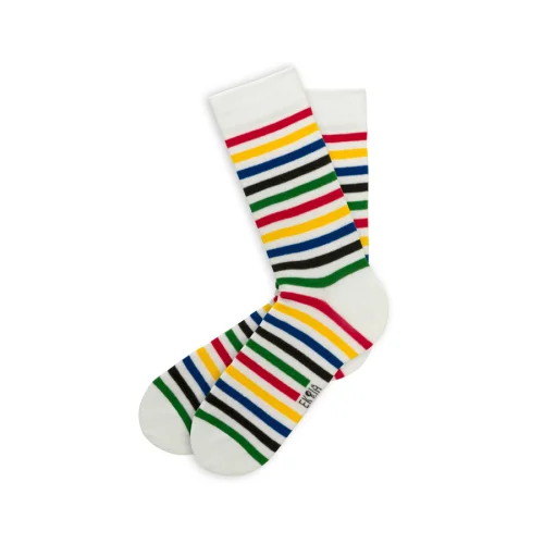 EKRIA - Renkli Çizgili Bauhaus Çorap
