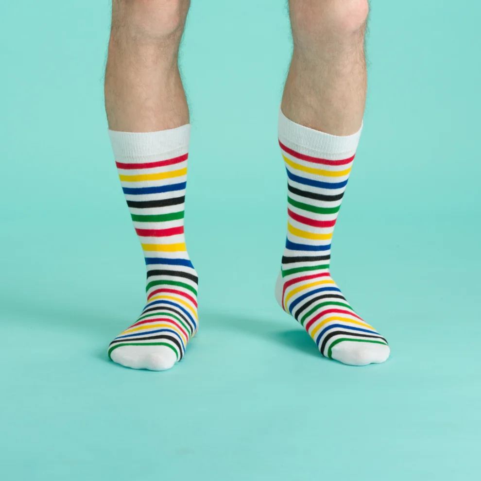 EKRIA - Colorful Striped Bauhaus Socks