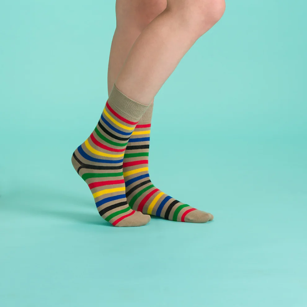 EKRIA - Colorful Striped Bauhaus Socks