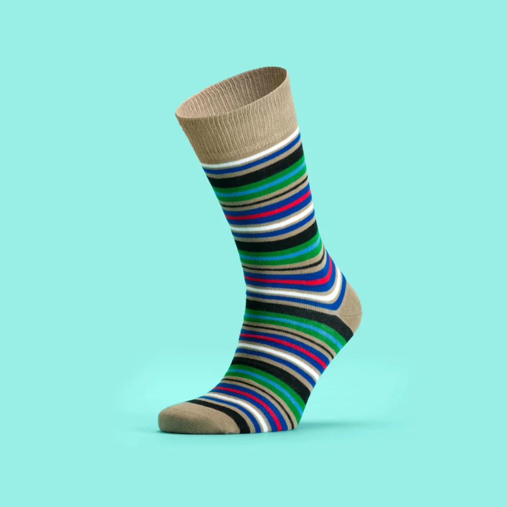EKRIA - Çizgili Antik Yunan Çorap