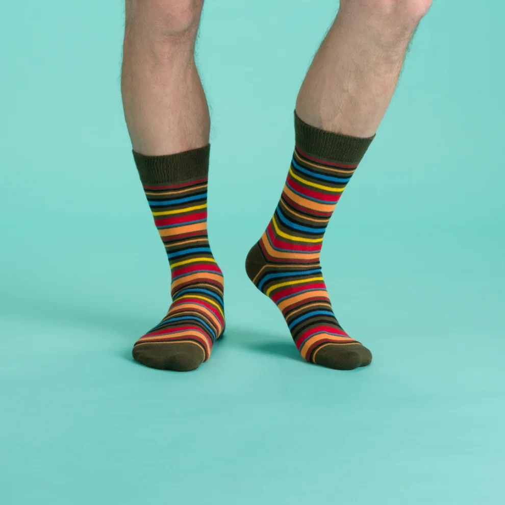 EKRIA - Colorful Striped Indochine Socks