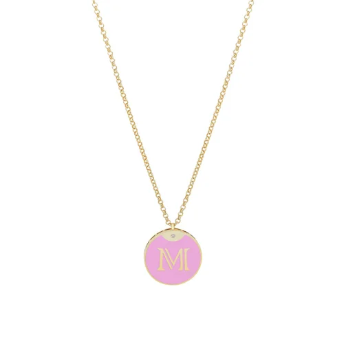 Linya Jewellery - Enamel Letter Necklace - Letter M