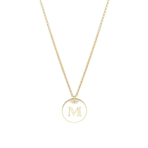 Linya Jewellery - Enamel Letter Necklace - Letter M