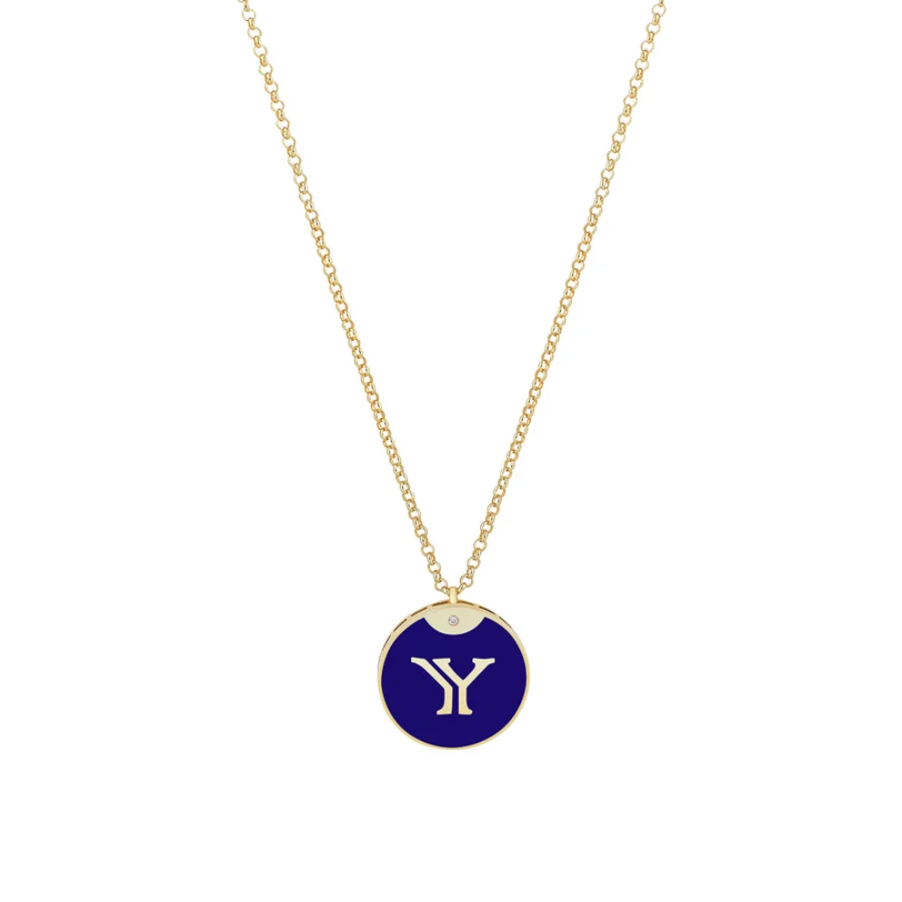 Linya Jewellery - Enamel Letter Necklace - Letter Y