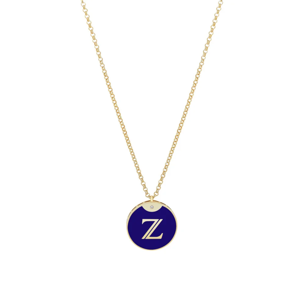 Linya Jewellery - Enamel Letter Necklace - Letter Z