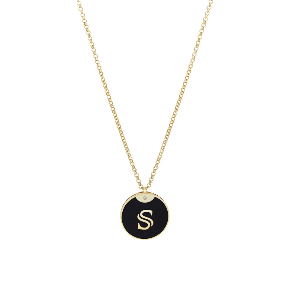 Linya Jewellery - Enamel Letter Necklace - Letter S