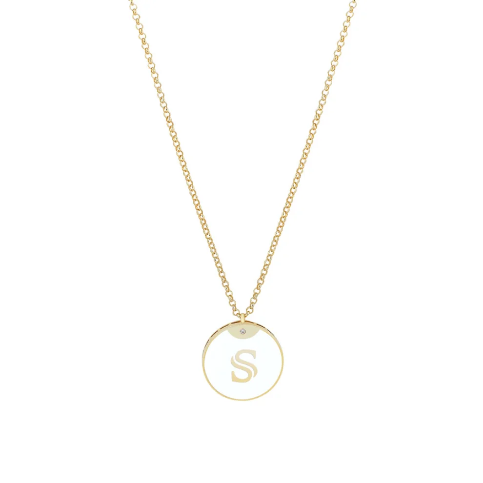 Linya Jewellery - Enamel Letter Necklace - Letter S