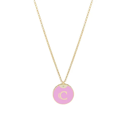 Linya Jewellery - Enamel Letter Necklace - Letter C