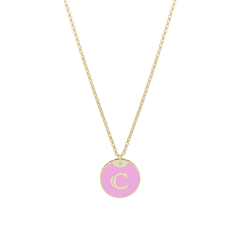 Linya Jewellery - Enamel Letter Necklace - Letter C