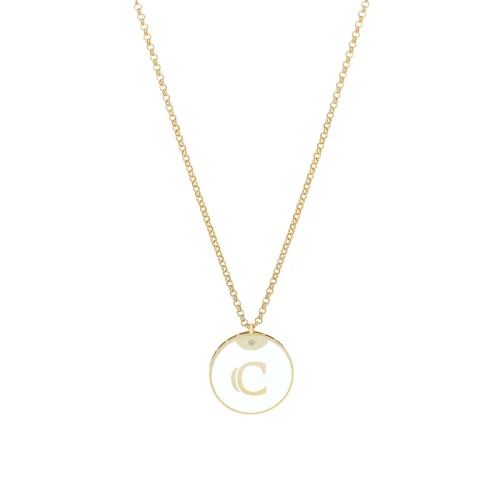 Linya Jewellery - Enamel Letter Necklace - Letter C