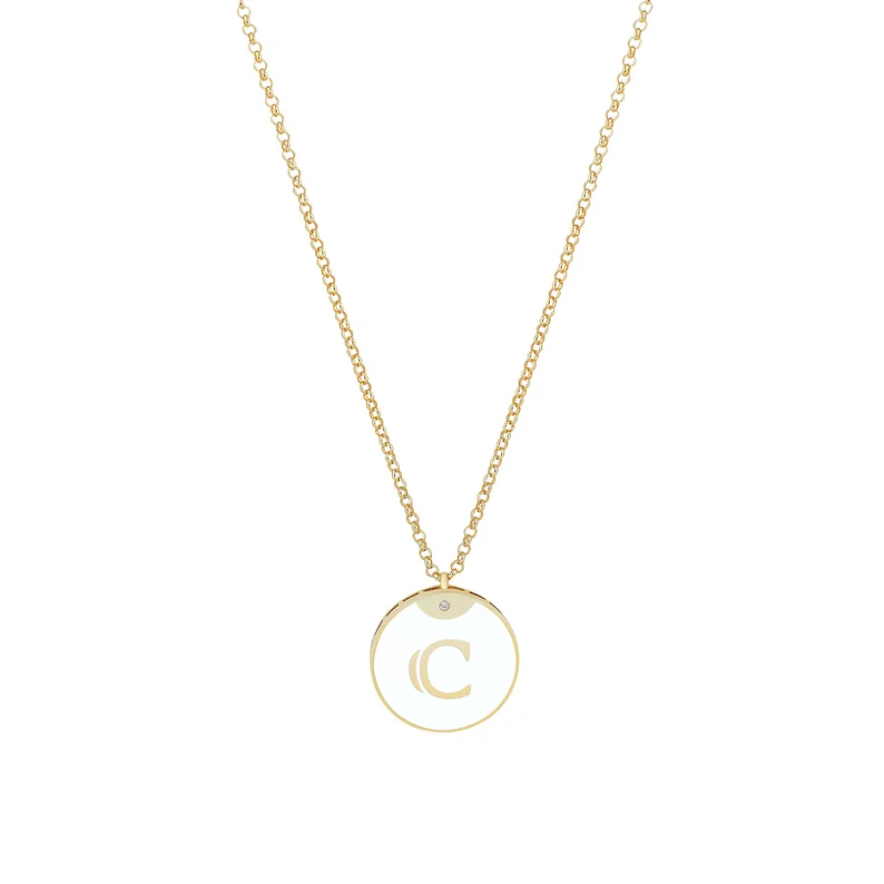 Linya Jewellery - Enamel Letter Necklace - Letter C