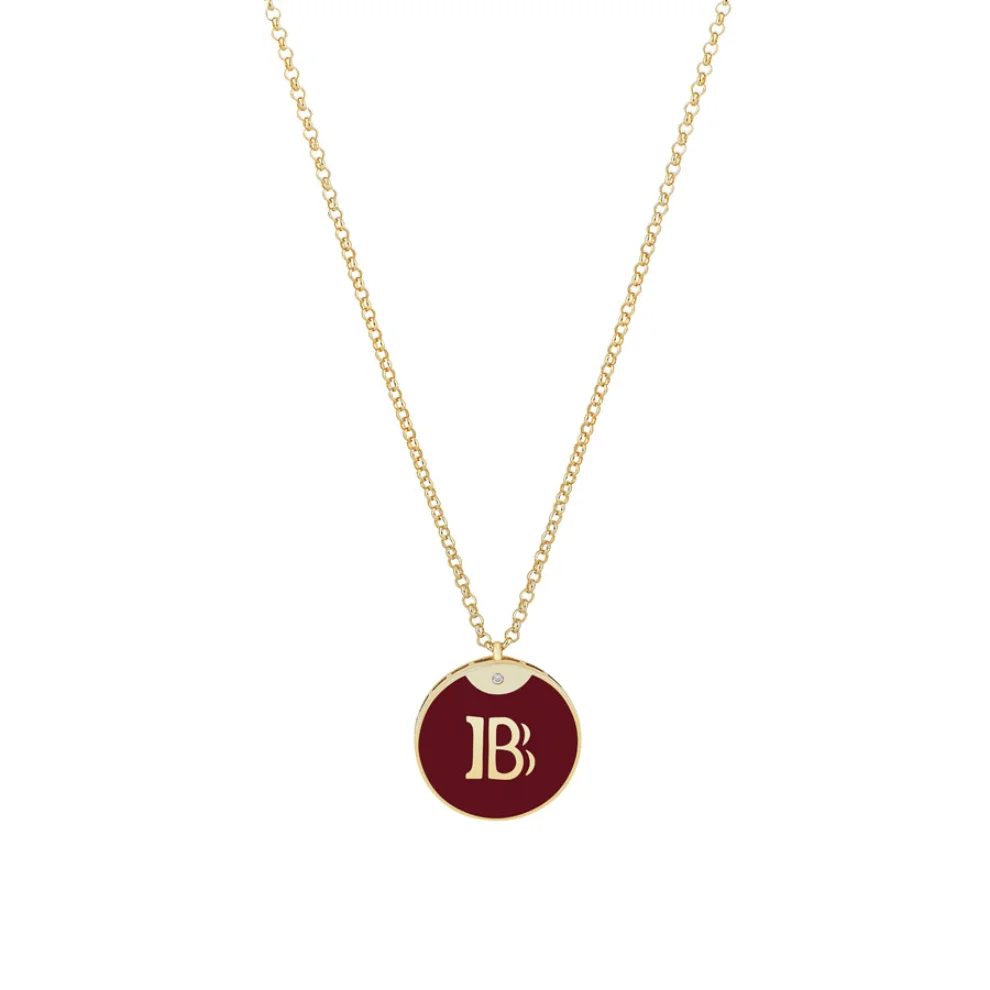 Linya Jewellery - Enamel Letter Necklace - Letter B