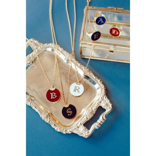 Linya Jewellery - Enamel Letter Necklace - Letter B