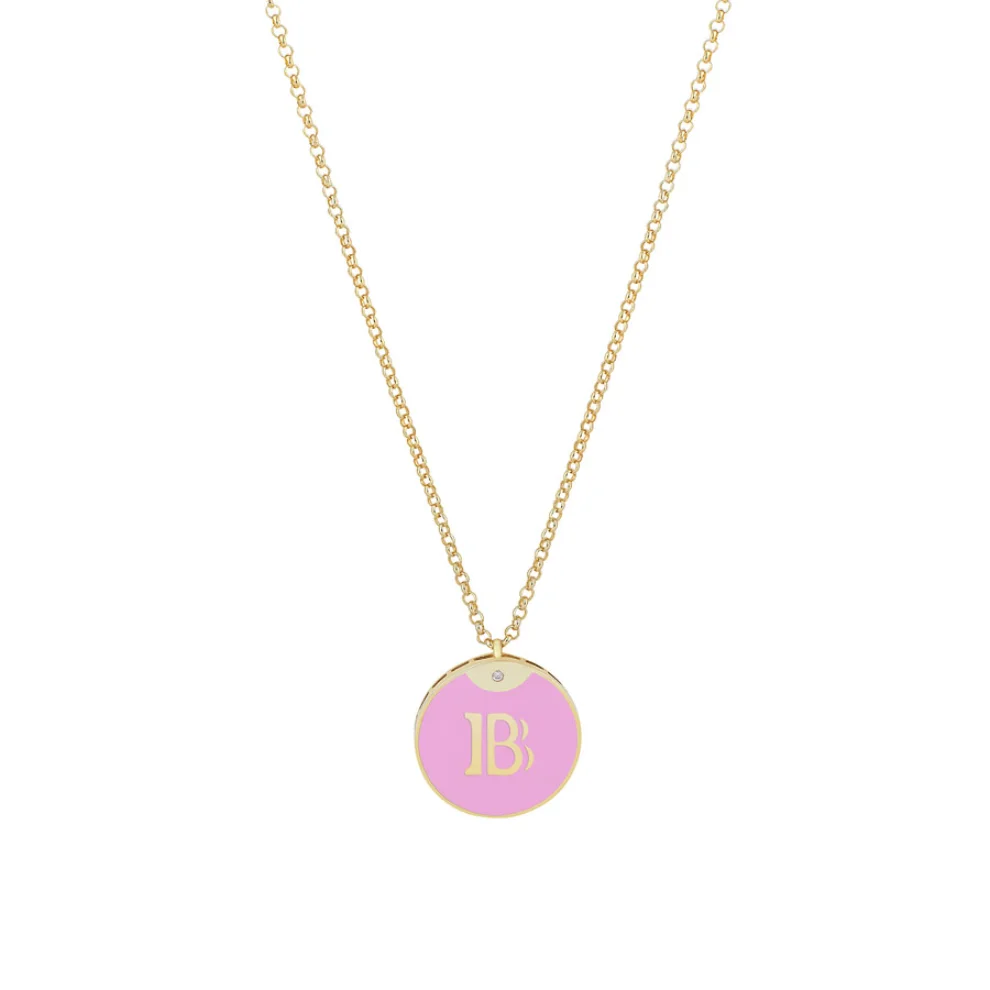 Linya Jewellery - Enamel Letter Necklace - Letter B