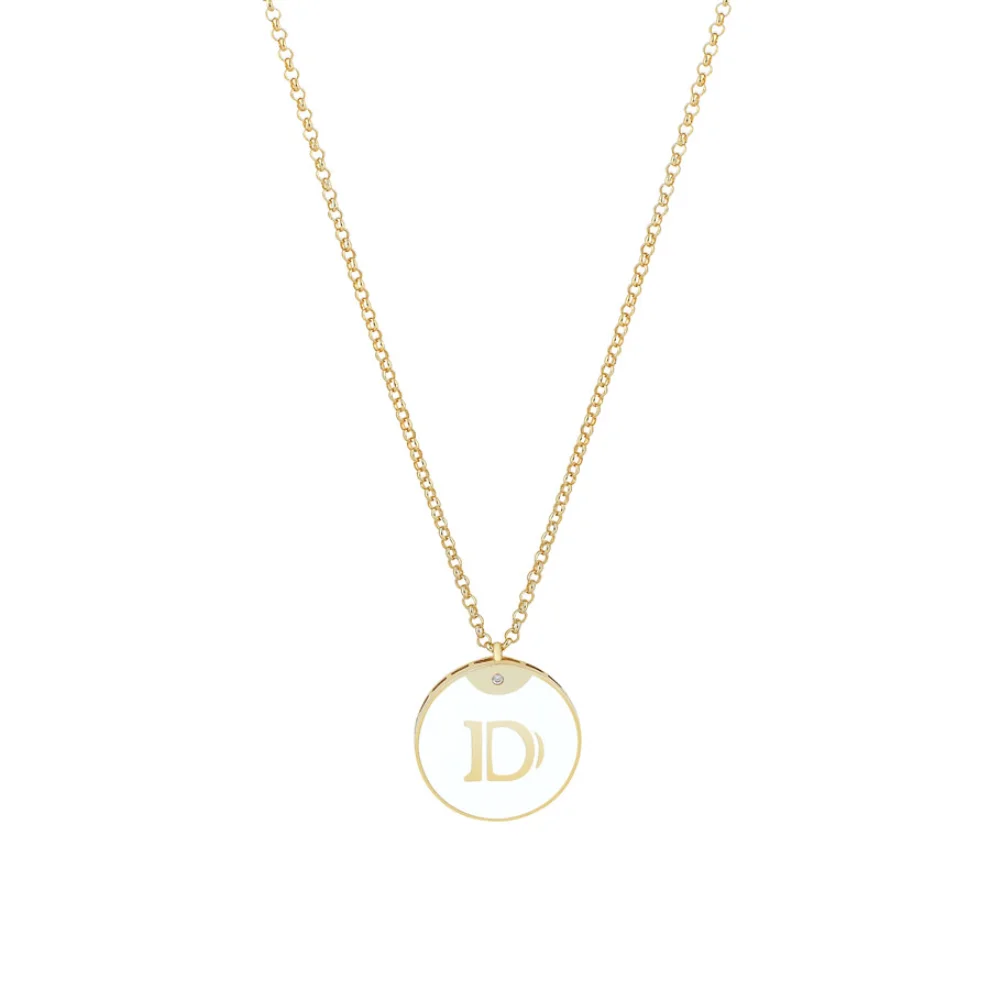 Linya Jewellery - Enamel Letter Necklace - Letter D