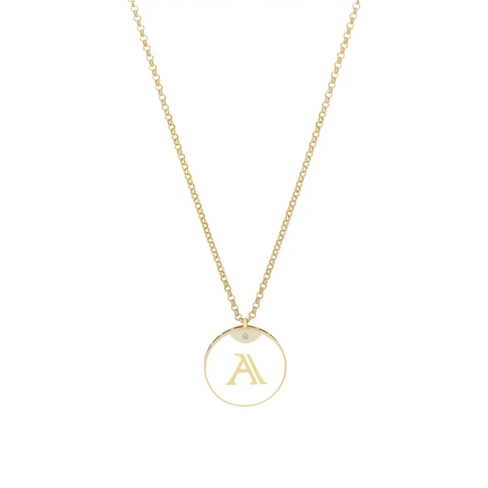 Linya Jewellery - Enamel Letter Necklace - Letter A