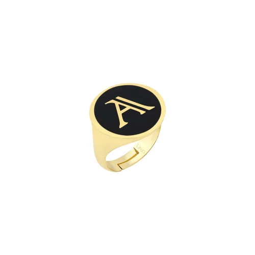 Linya Jewellery - Enamel Letter ring - Letter A