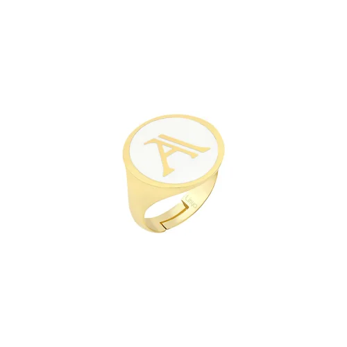 Linya Jewellery - Enamel Letter ring - Letter A