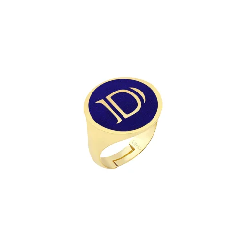Linya Jewellery - Enamel Letter Ring - Letter D