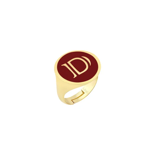 Linya Jewellery - Enamel Letter Ring - Letter D