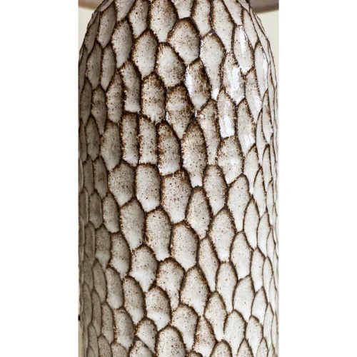 Nora Ceramics - Thor - Brown Vertical Carve Lampshade