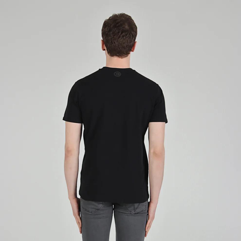 Tbasic - Kabartma Flex Sıfır Yaka Basic T-shirt