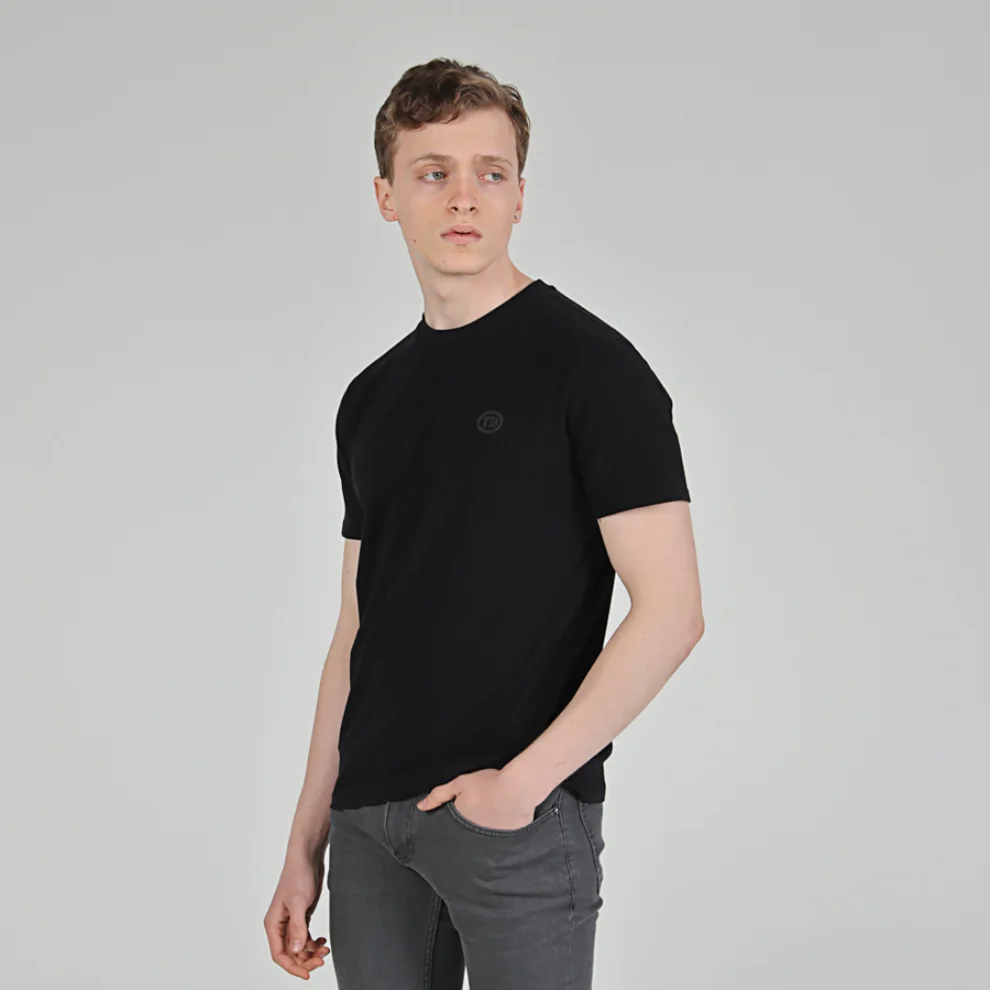 Tbasic - Kabartma Flex Sıfır Yaka Basic T-shirt