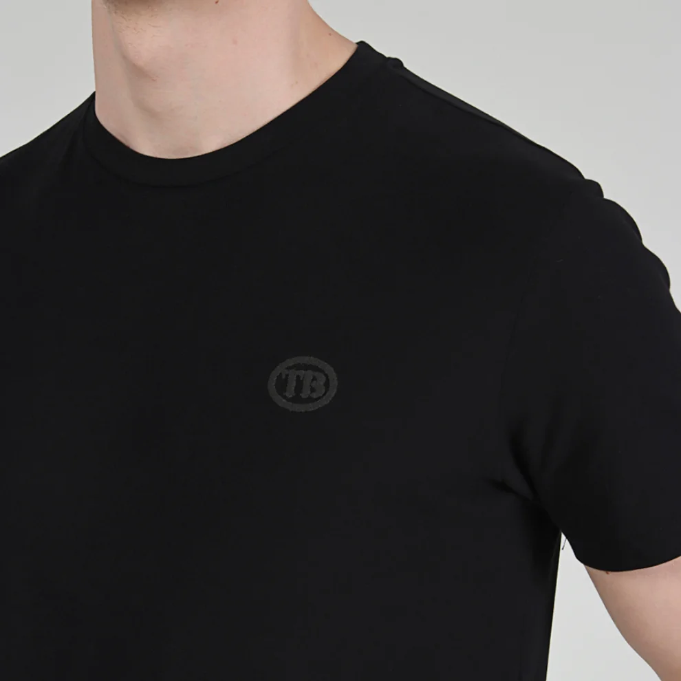 Tbasic - Kabartma Flex Sıfır Yaka Basic T-shirt