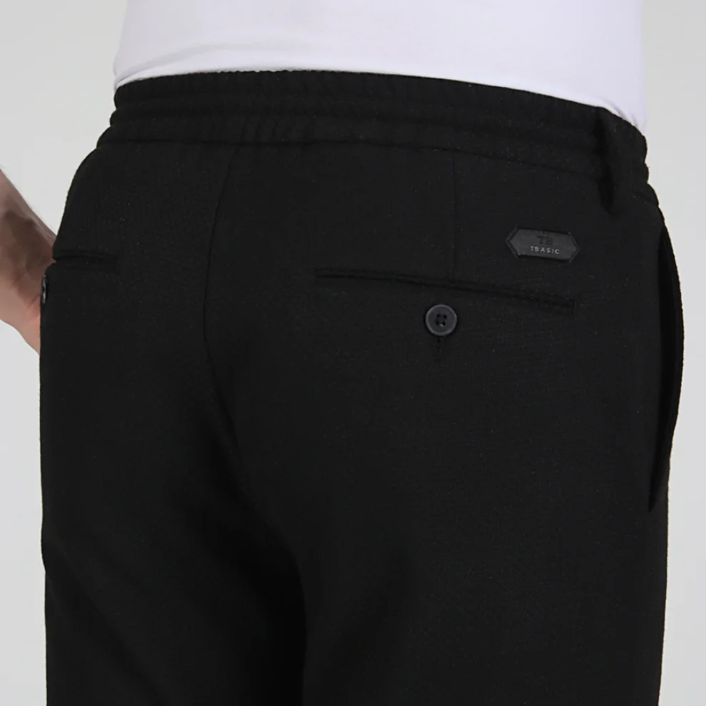 Tbasic - Beli Lastikli Jogger Pantolon