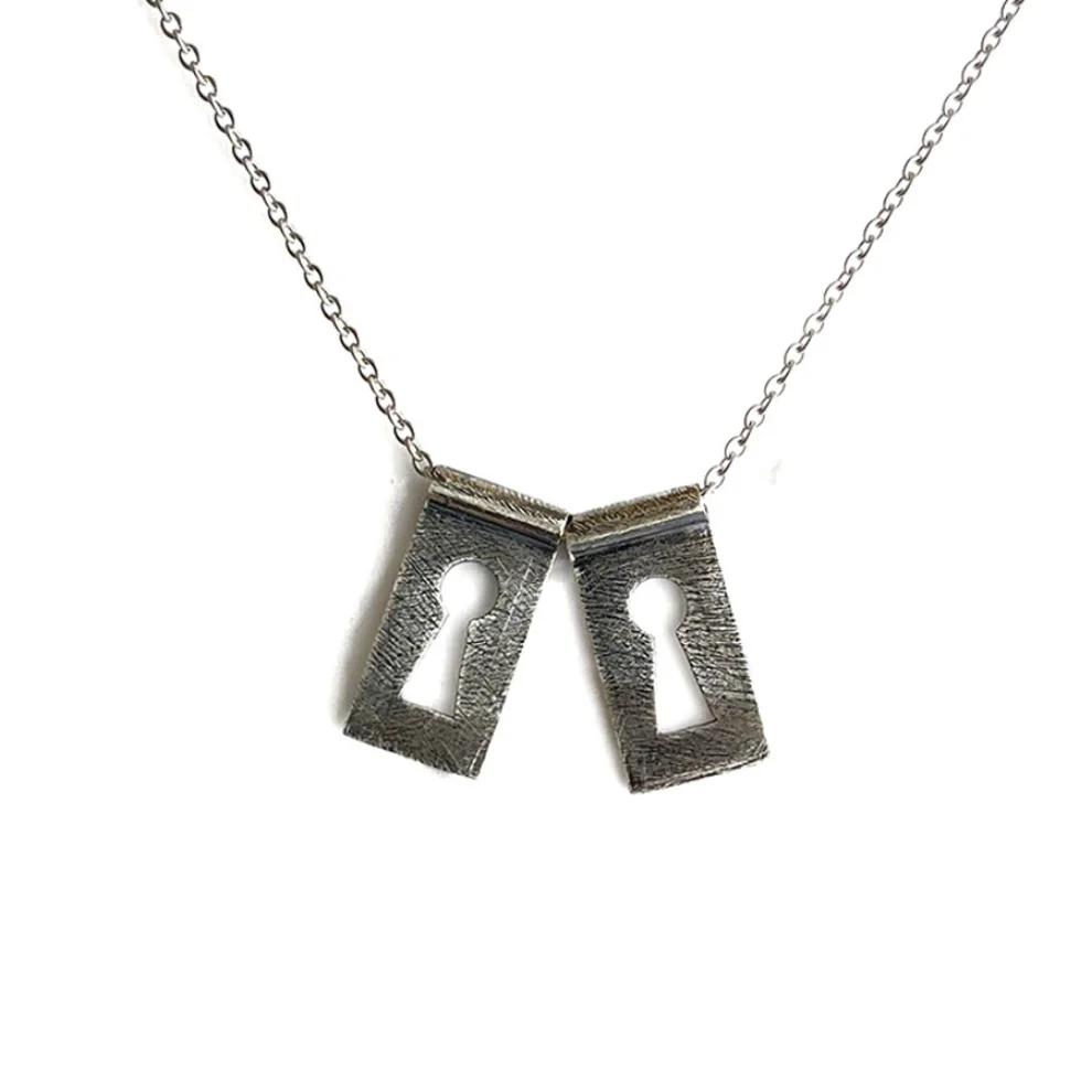 Spark Atölye - Two Key Oxide Silver Necklace