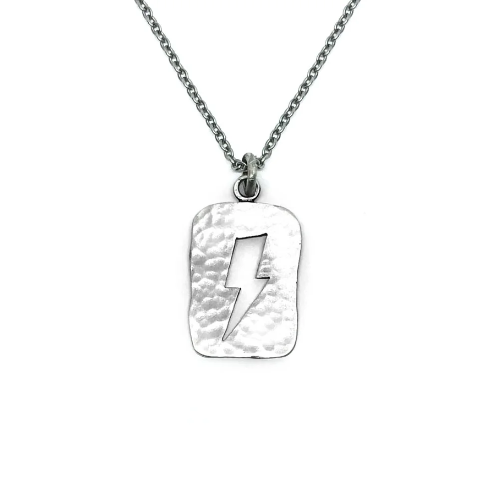 Spark Atölye - Flash Hammered Plate Silver Necklace