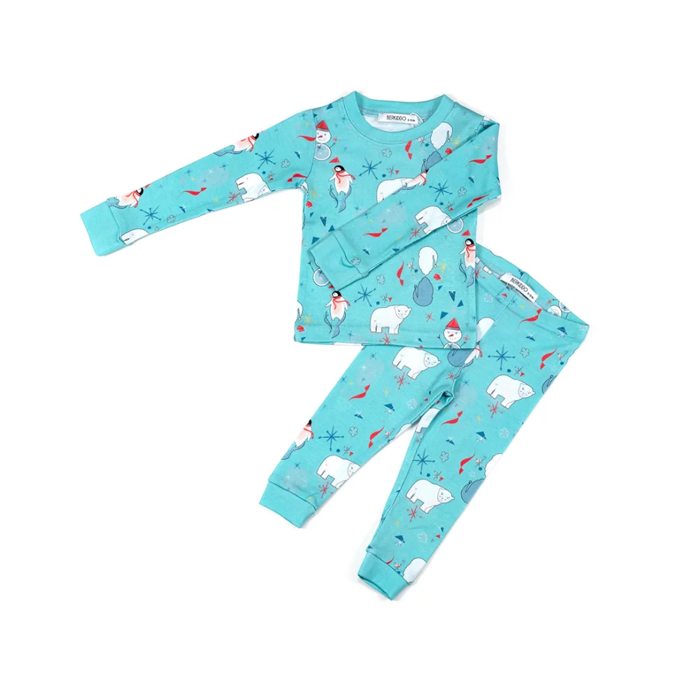 Berkiddo - Winter Patterned Long Sleeve Pajamas Set