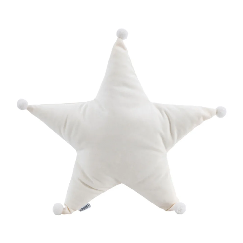 Berkiddo - Velvet Star Cushion With Pompom