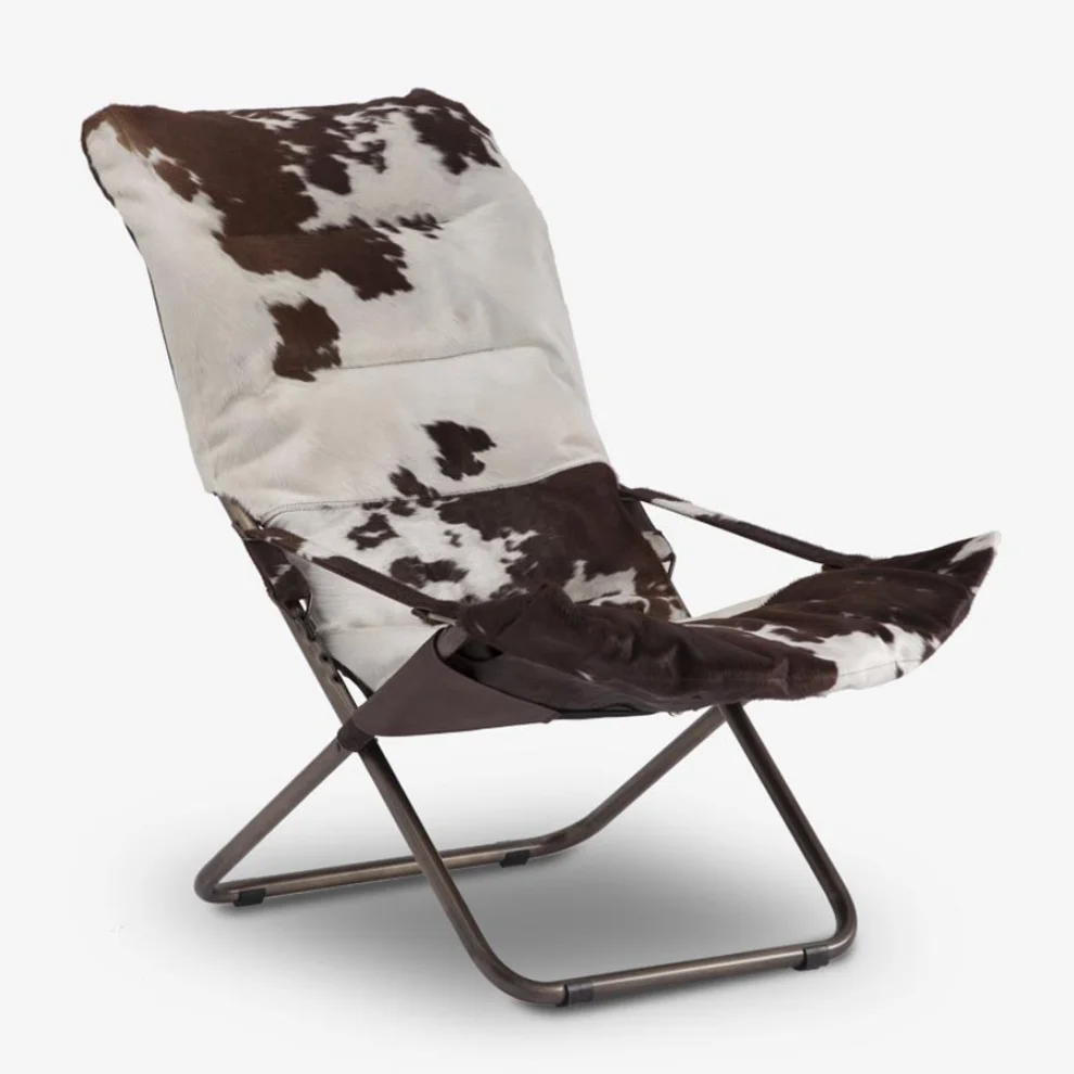 Estetik Decor - Comfort Cow Cowhairon Leather Foldable Chair