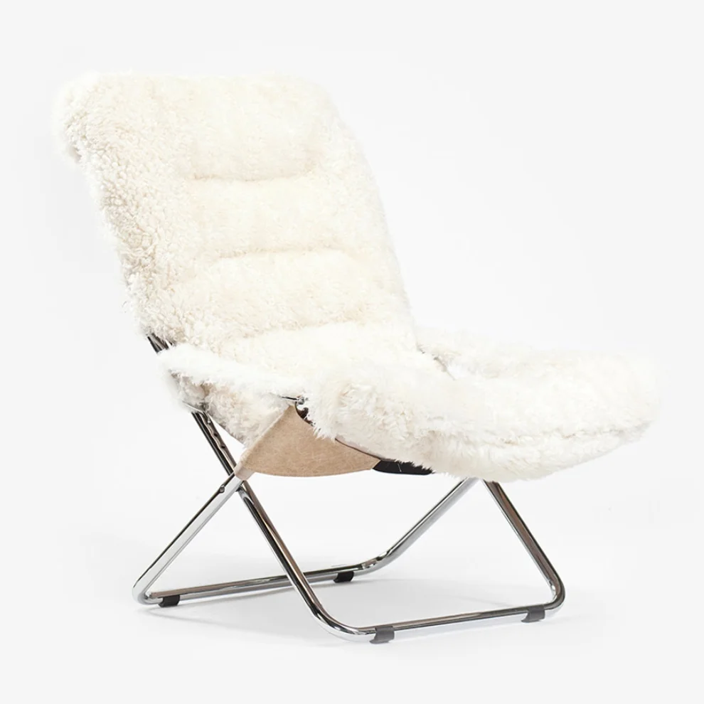 Estetik Decor - Comfort Cosy Sheepskin Foldable Chair