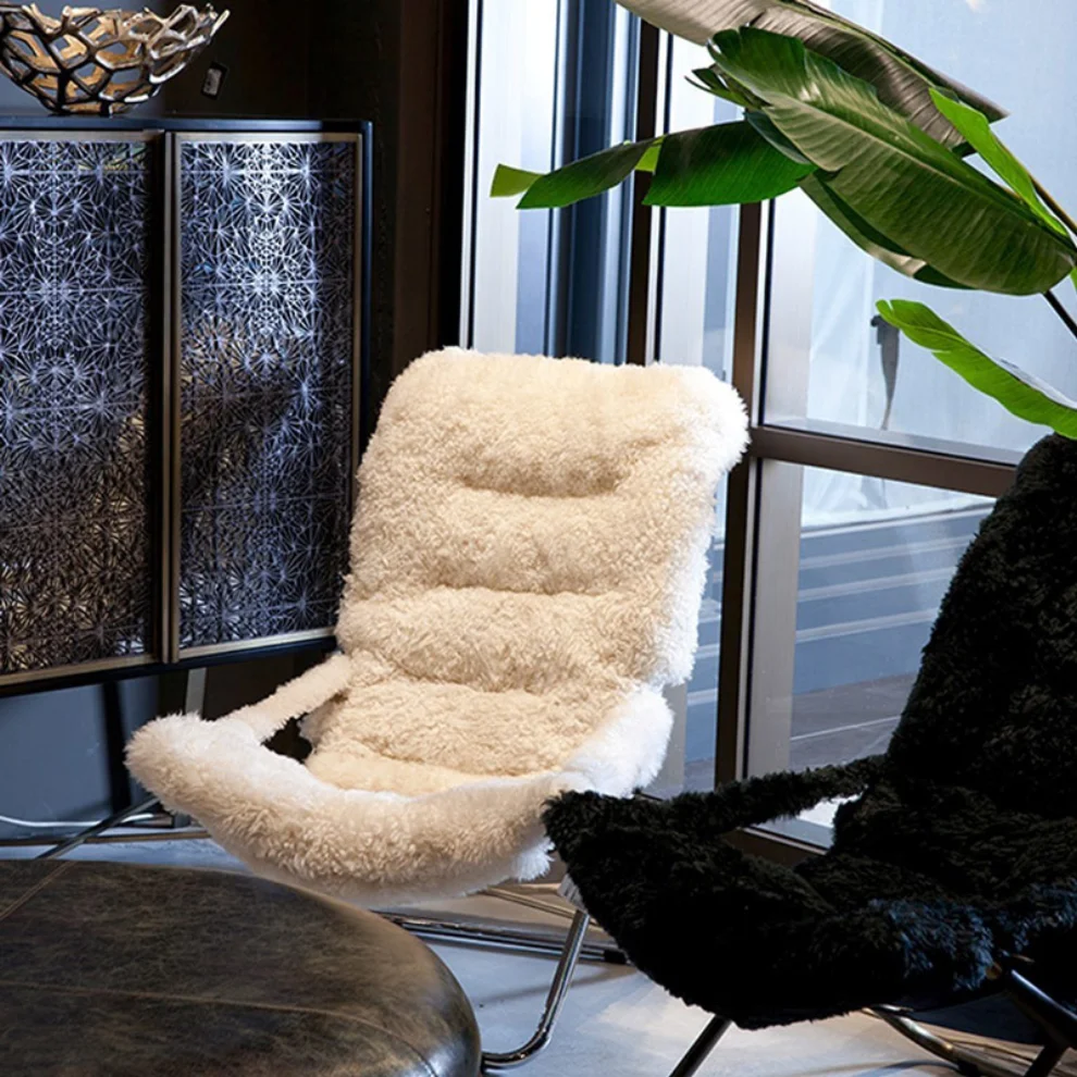 Estetik Decor - Comfort Cosy Sheepskin Foldable Chair