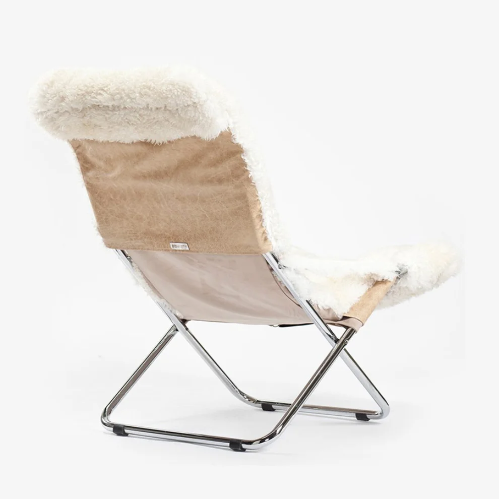 Estetik Decor - Comfort Cosy Sheepskin Foldable Chair