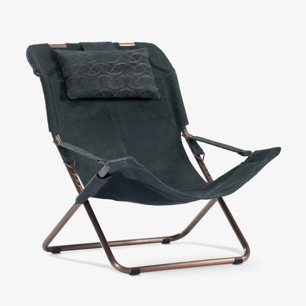Estetik Decor - Rest Deep Forest Leather Foldable Chair