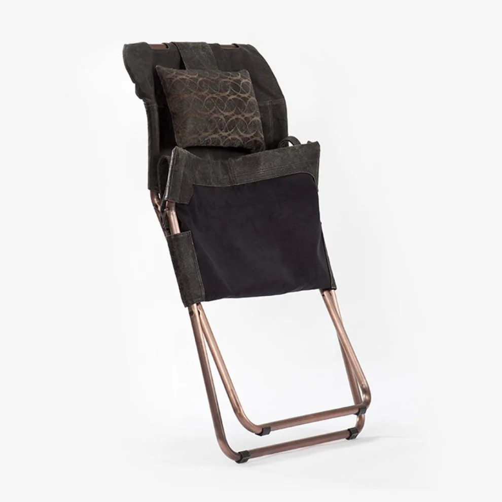 Estetik Decor - Rest Deep Grey Leather Foldable Chair