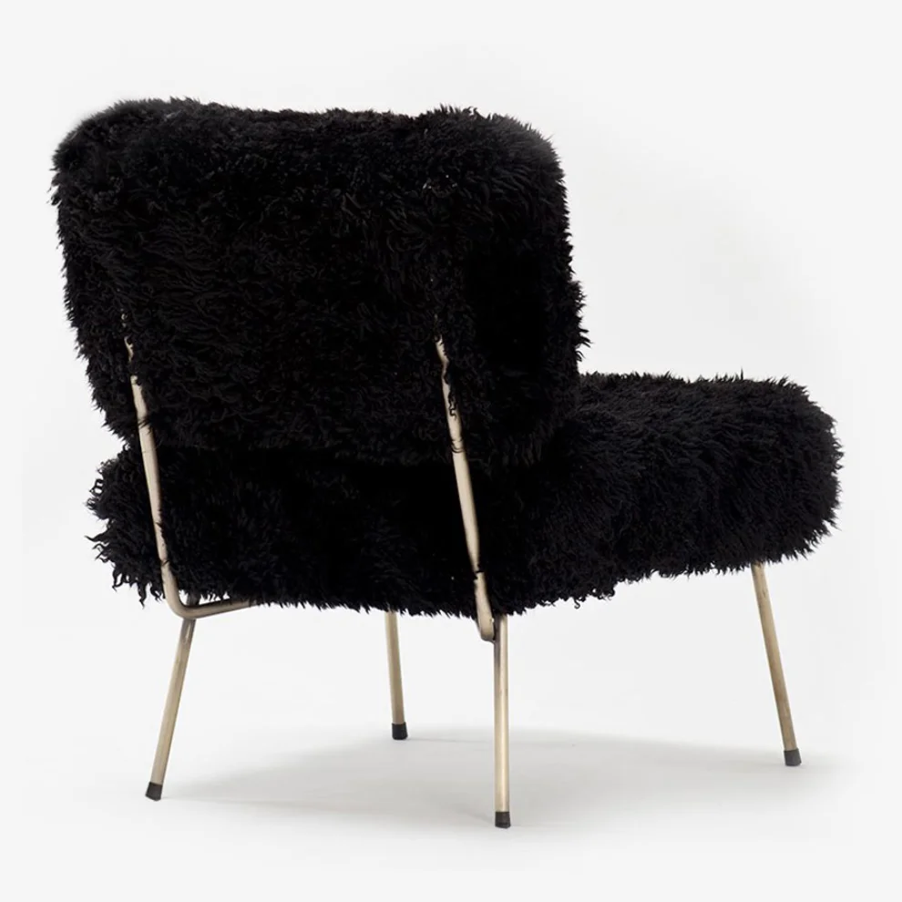 Estetik Decor - Chev Cosy Black Sheepskin Armchair